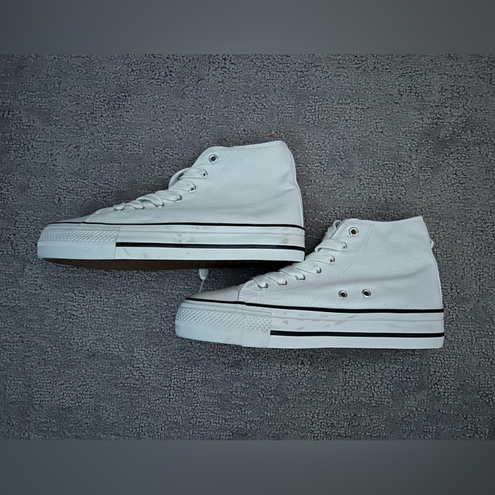 Classic High-Top Canvas Sneakers in White